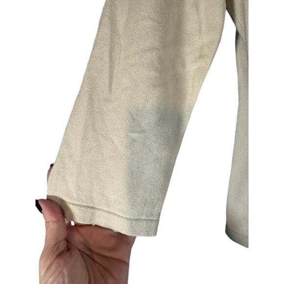 Ann Taylor Beige Long Sleeve Wrap Style Dressy Blouse Women Sz M - Picture 3 of 8